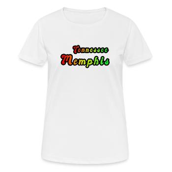 Memphis Tennessee Regenbogen Design - Frauen T-Shirt atmungsaktiv - Weiß - Vorne - AI Model Female 172 dark (172cm)