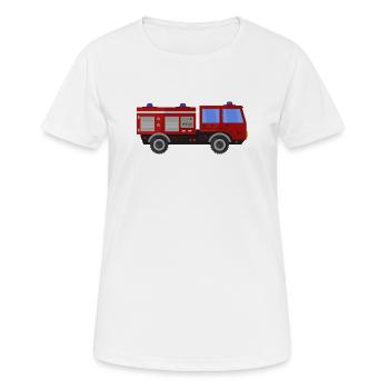Camion de pompiers - T-shirt respirant Femme - blanc - Devant - AI Model Female 172 dark (172cm)
