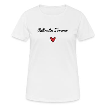 RETRAITE. RETRAITE. RETRAITEE. RETRAITE - T-shirt respirant Femme - blanc - Devant - AI Model Female 172 dark (172cm)