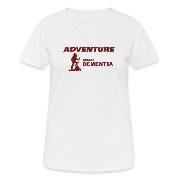 CLIMBING ADVENTURE - Frauen T-Shirt atmungsaktiv - Weiß - Vorne - AI Model Female 172 dark (172cm)