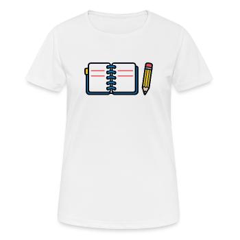 Fußball Notizbuch Schnüre - Frauen T-Shirt atmungsaktiv - Weiß - Vorne - AI Model Female 172 dark (172cm)
