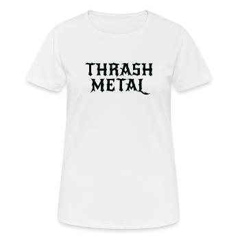 Thrash Metal Logo Tee - Frauen T-Shirt atmungsaktiv - Weiß - Vorne - AI Model Female 172 dark (172cm)