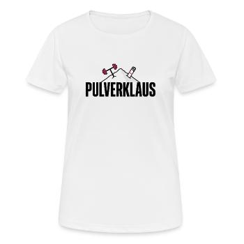 Pulverklaus: Protein oder Zauberpulver fürs Gym? - Frauen T-Shirt atmungsaktiv - Weiß - Vorne - AI Model Female 172 dark (172cm)