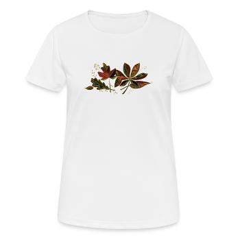 feuilles - T-shirt respirant Femme - blanc - Devant - AI Model Female 172 dark (172cm)