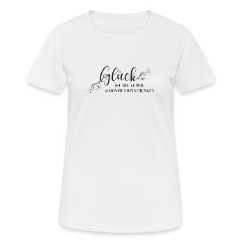 Glück ist die Summe schöner Erinnerungen - Frauen T-Shirt atmungsaktiv - Weiß - Vorne - AI Model Female 172 dark (172cm)