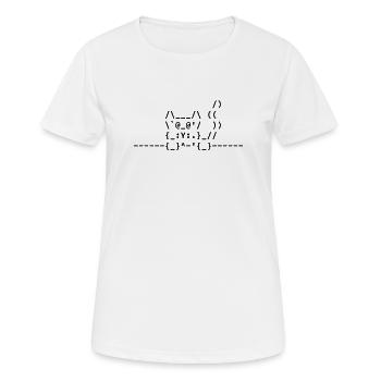 Ascii Katze - Frauen T-Shirt atmungsaktiv - Weiß - Vorne - AI Model Female 172 dark (172cm)