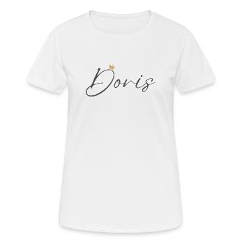 Chemise Couronne Princesse Doris – Nom avec la lettre D - T-shirt respirant Femme - blanc - Devant - AI Model Female 172 dark (172cm)