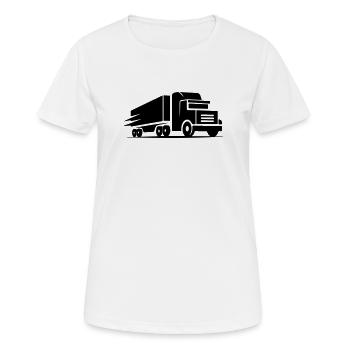 Logo du camion - T-shirt respirant Femme - blanc - Devant - AI Model Female 172 dark (172cm)