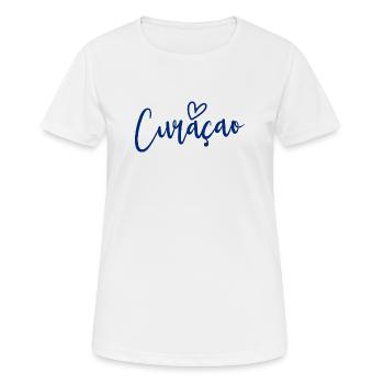Cœur Curaçao Women’s Love Curaçao - T-shirt respirant Femme - blanc - Devant - AI Model Female 172 dark (172cm)