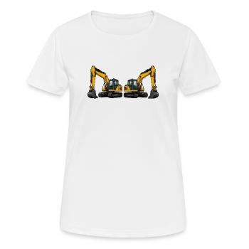 Bagger Fahrzeug Maschine - Frauen T-Shirt atmungsaktiv - Weiß - Vorne - AI Model Female 172 dark (172cm)