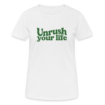 Slow down | Slow Living Mindfulness - Women's Breathable T-Shirt - white - Front - AI Model Female 172 dark (172cm)
