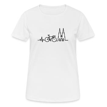 Köln Rennrad Herzlinie - Frauen T-Shirt atmungsaktiv - Weiß - Vorne - AI Model Female 172 dark (172cm)