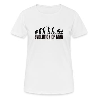 Nerd Evolution – Vom Affen zum PC-Profi - Frauen T-Shirt atmungsaktiv - Weiß - Vorne - AI Model Female 172 dark (172cm)