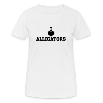J’adore les alligators – Fan d’alligators - T-shirt respirant Femme - blanc - Devant - AI Model Female 172 dark (172cm)