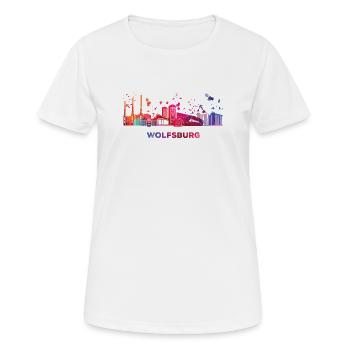 Wolfsburger Skyline Wolfsburg - Frauen T-Shirt atmungsaktiv - Weiß - Vorne - AI Model Female 172 dark (172cm)