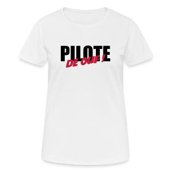 Pilote de ouf ! - T-shirt respirant Femme - blanc - Devant - AI Model Female 172 dark (172cm)