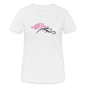 Lotus mit Tribal, Wellness, Yoga - Frauen T-Shirt atmungsaktiv - Weiß - Vorne - AI Model Female 172 dark (172cm)