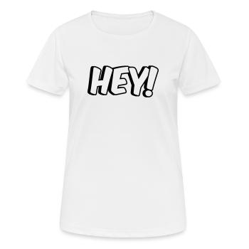 Hey! Comic Design - Frauen T-Shirt atmungsaktiv - Weiß - Vorne - AI Model Female 172 dark (172cm)