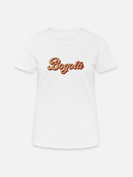 Bogotá Retro Script Schriftzug - Frauen T-Shirt atmungsaktiv - Weiß