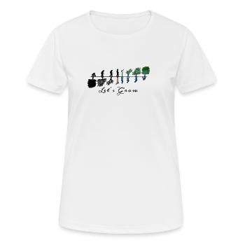 Lassen Sie uns wachsen - Frauen T-Shirt atmungsaktiv - Weiß - Vorne - AI Model Female 172 dark (172cm)