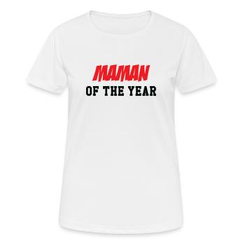 Maman de l'année - Fête des Mères - T-shirt respirant Femme - blanc - Devant - AI Model Female 172 dark (172cm)