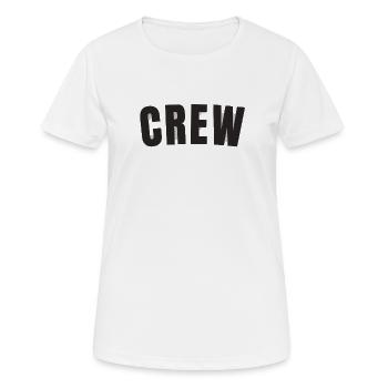 Crew - Frauen T-Shirt atmungsaktiv - Weiß - Vorne - AI Model Female 172 dark (172cm)