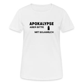 Apocalypse – but please with soy milk - Women's Breathable T-Shirt - white - Front - AI Model Female 172 dark (172cm)