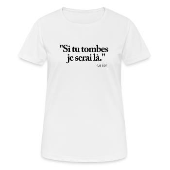 Wenn du fällst, bin ich da - Frauen T-Shirt atmungsaktiv - Weiß - Vorne - AI Model Female 172 dark (172cm)
