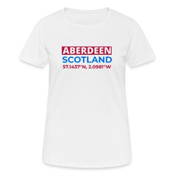 Coordonnées d’Aberdeen Écosse - T-shirt respirant Femme - blanc - Devant - AI Model Female 172 dark (172cm)