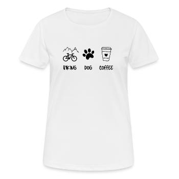 Cyclist Dog Kaffee - Frauen T-Shirt atmungsaktiv - Weiß - Vorne - AI Model Female 172 dark (172cm)