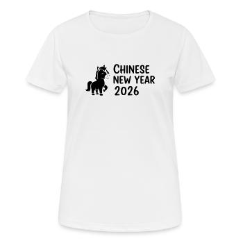 Cheval du Nouvel An chinois 2026 – Design du Nouvel An - T-shirt respirant Femme - blanc - Devant - AI Model Female 172 dark (172cm)