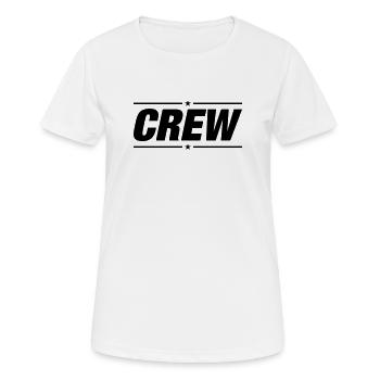 Crew - Frauen T-Shirt atmungsaktiv - Weiß - Vorne - AI Model Female 172 dark (172cm)