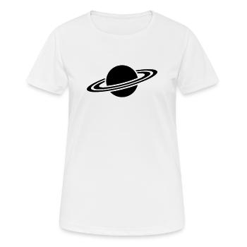 Saturn Planet Ring Silhouette - Women's Breathable T-Shirt - white - Front - AI Model Female 172 dark (172cm)