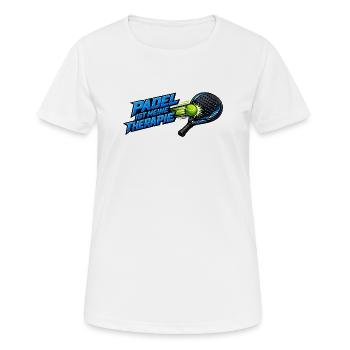 Padel ist meine Therapie - Frauen T-Shirt atmungsaktiv - Weiß - Vorne - AI Model Female 172 dark (172cm)