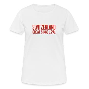Suisse - Grande depuis 1291 - Schweiz - Schwiiz - T-shirt respirant Femme - blanc - Devant - AI Model Female 172 dark (172cm)