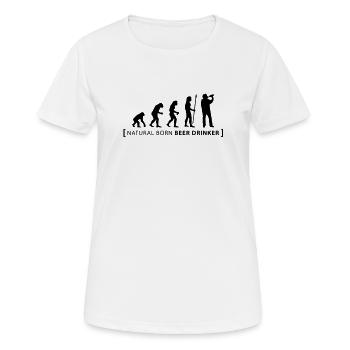 evolution_beer_drinker - Frauen T-Shirt atmungsaktiv - Weiß - Vorne - AI Model Female 172 dark (172cm)