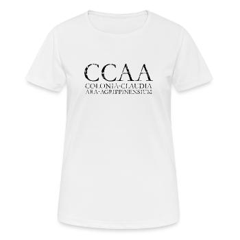 CCAA Colonia Claudia Ara Agrippinensium - Frauen T-Shirt atmungsaktiv - Weiß - Vorne - AI Model Female 172 dark (172cm)