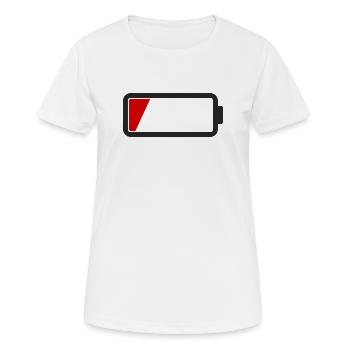 Batterie leer - Frauen T-Shirt atmungsaktiv - Weiß - Vorne - AI Model Female 172 dark (172cm)