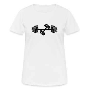 Weights dumbbell discs dumbbell 2 - Women's Breathable T-Shirt - white - Front - AI Model Female 172 dark (172cm)