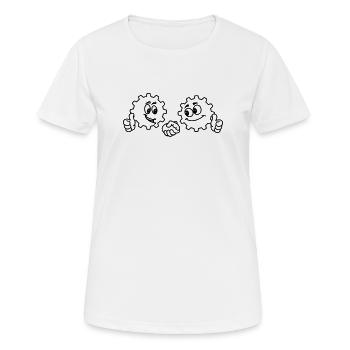 Teamwork Hände schütteln - Frauen T-Shirt atmungsaktiv - Weiß - Vorne - AI Model Female 172 dark (172cm)