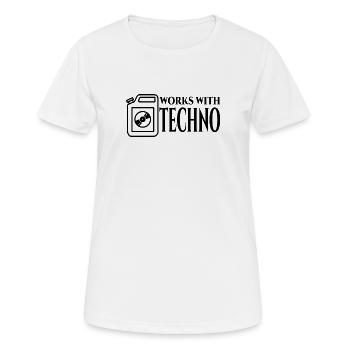 Techno Carburant - T-shirt respirant Femme - blanc - Devant - AI Model Female 172 dark (172cm)