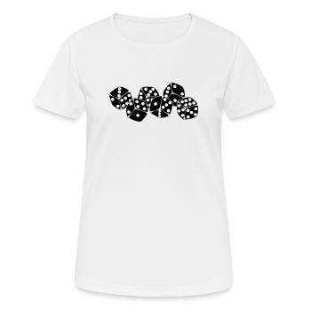Sechs Würfel nebeneinander - Frauen T-Shirt atmungsaktiv - Weiß - Vorne - AI Model Female 172 dark (172cm)