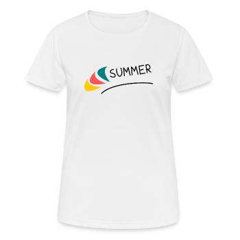 VACANCES. BONNES VACANCES. MAÎTRESSE. MAÎTRE. PROF - T-shirt respirant Femme - blanc - Devant - AI Model Female 172 dark (172cm)