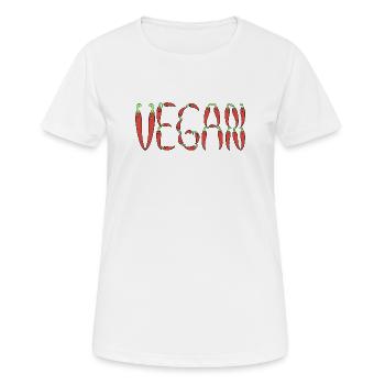 Vegan chilli - Women's Breathable T-Shirt - white - Front - AI Model Female 172 dark (172cm)