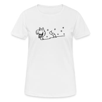 Dinosaurs in the snow - Women's Breathable T-Shirt - white - Front - AI Model Female 172 dark (172cm)