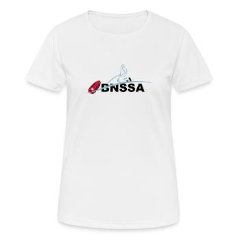 BNSSA sauvetage aquatique - T-shirt respirant Femme - blanc - Devant - AI Model Female 172 dark (172cm)