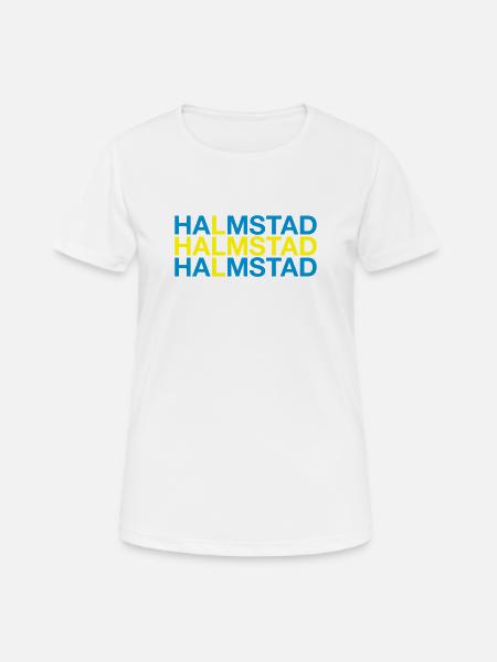 HALMSTAD Schweden Schwedische Flagge Swedish Flag - Frauen T-Shirt atmungsaktiv - Weiß