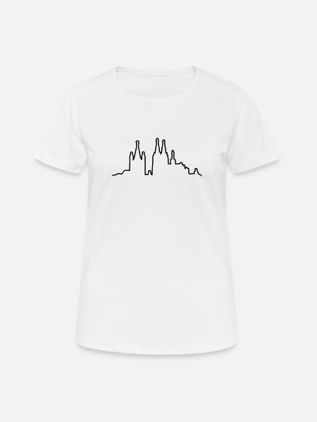 Kölner Skyline Kontur - Frauen T-Shirt atmungsaktiv - Weiß