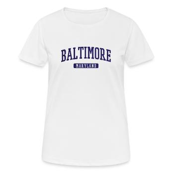 Baltimore Maryland Vintage Arc Print - Frauen T-Shirt atmungsaktiv - Weiß - Vorne - AI Model Female 172 dark (172cm)