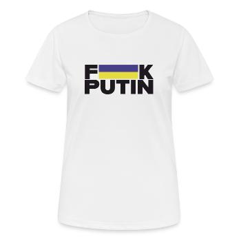 FK Putin Ukraine Flagge für Frieden - Frauen T-Shirt atmungsaktiv - Weiß - Vorne - AI Model Female 172 dark (172cm)